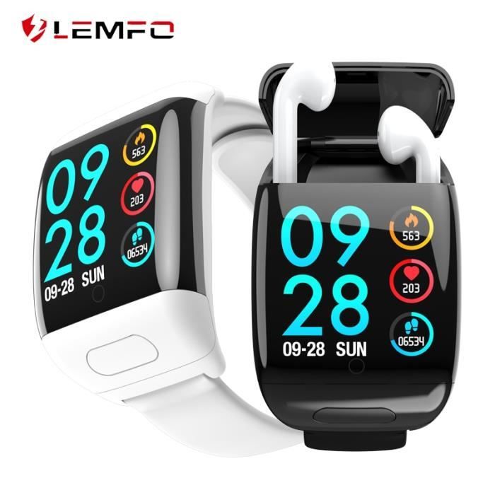 Montre connect e LEMFO G36 montre intelligente Bluetooth couteur 2 en 1 BT 5.0 hommes femmes montre intelligente BT Type WHITE