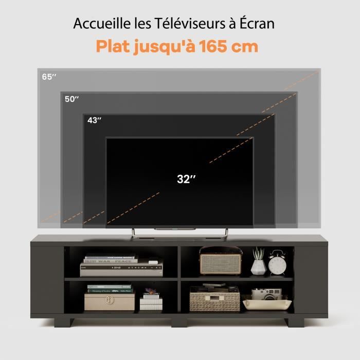 Meuble TV avec support TV rétro, meuble de salon, bureau TV moderne, pour  téléviseurs jusqu'à 65 pouces, avec cheminée incluse, avec rangement -  AliExpress