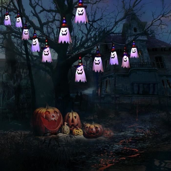 Bougies LED Fantômes Halloween – Lot De 2, Sans Flamme, Avec Effet Chauffe-plat (blanc)