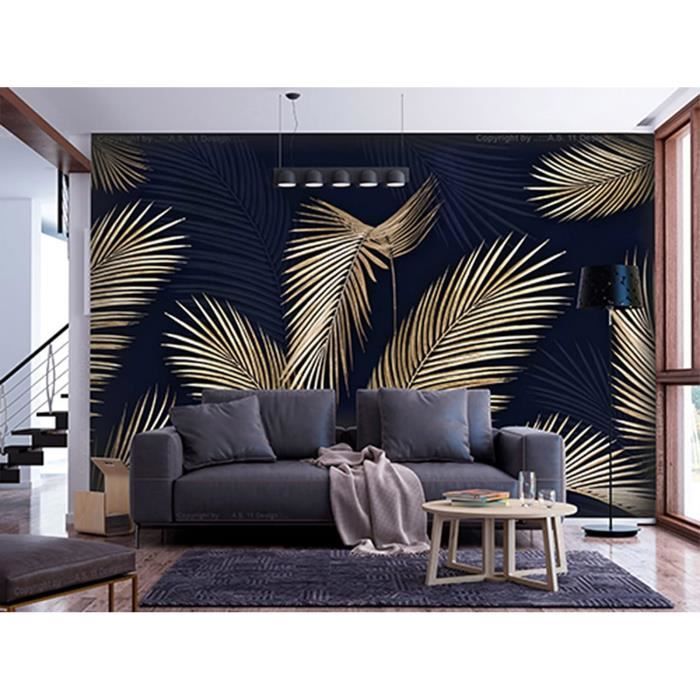 Papier Peint Intissé Feuilles Feuillage Tropical 300X210 Cm Décoration ...