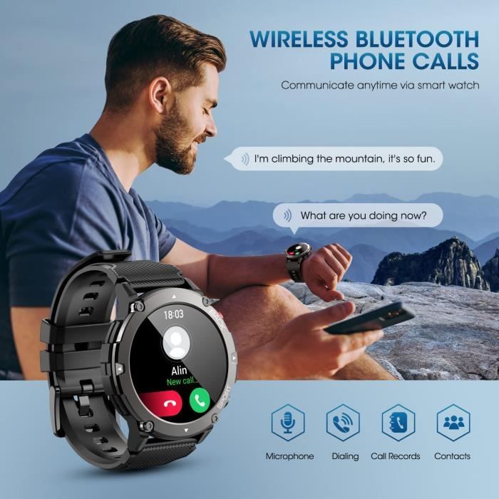 Montre Connect e Homme Militaire Robuste Gros Renfort Montre