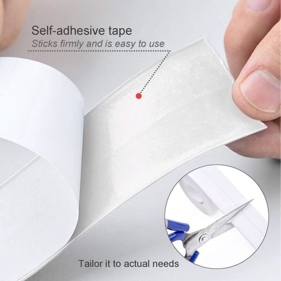 2 Rouleaux De Joint Silicone Auto-adhésif Blanc - Anti-moisissure Pour Salle De Bain - Réf. BCS-White