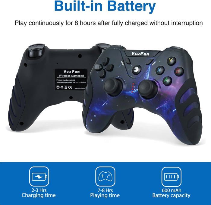 Manette Sans Fil EasySMX Pour PC Et PS3 - Double Vibration, Batterie Rechargeable - Compatible Windows, Steam