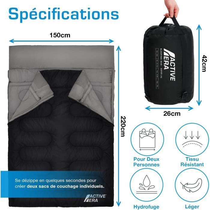 Sac couchage 2025 jumelable