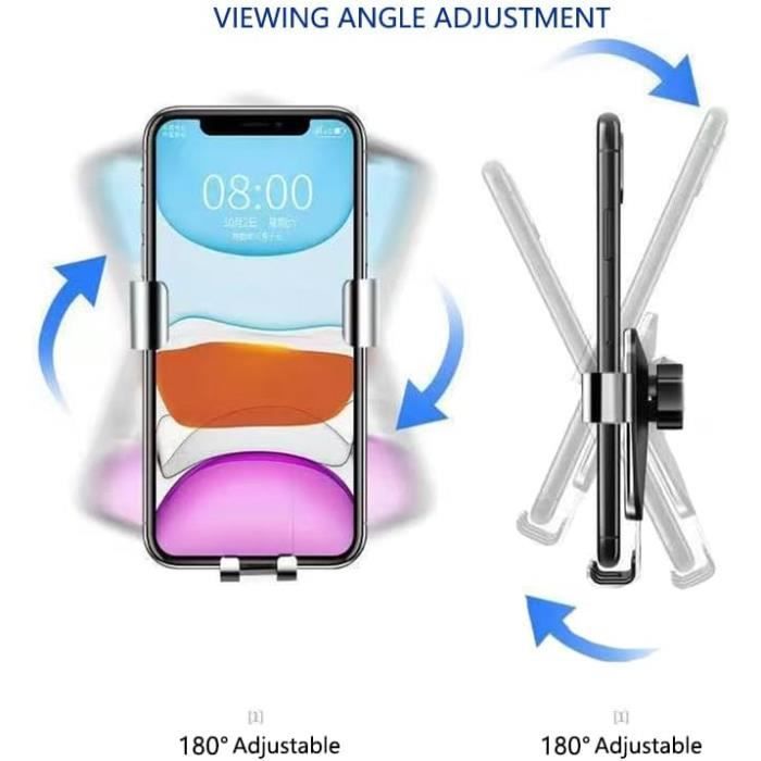 Support Téléphone Voiture Pour Citroën Ami 2020 - Rotatif 360°, Réglable, Fixation Sur Aération
