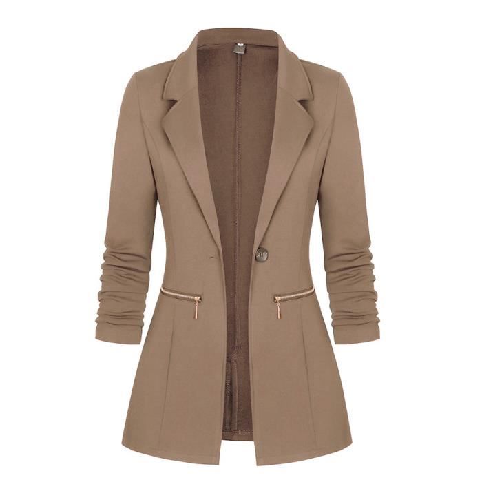 Minetom Femme l gant Blazer Chic Veste De Costume Manche Longue