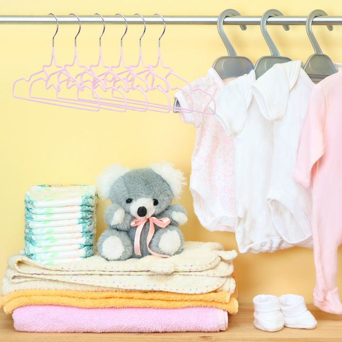 40 Cintres Bébé Anti-glisse SereneLife – Fins, Roses, Pour Gagner De La Place Dans Le Placard