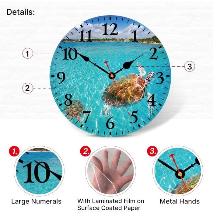 Horloge Murale Silencieuse Phare Et Mouettes - 20 Cm Bois, Design Maritime Pour Cuisine, Salon, Chambre