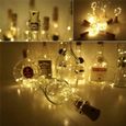15pcs Guirlandes LED de Bar en Forme de Bouchon pour Décor Verre Bouteille de Vin Lumières de Bricolage en Cuivre, Blanc-3