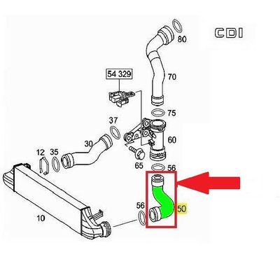 Frankberg Tuyau Admission Air Turbo Avec Joints Pour Mercedes Classe C W203 CLK C209