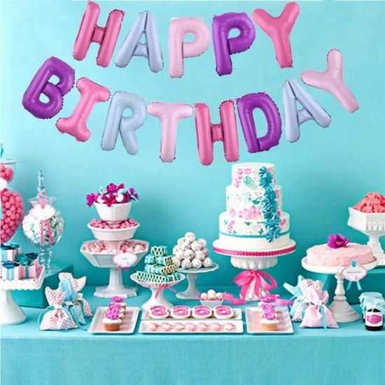 Table Shuibian Ballon Anniversaire 1 An Fille Kit Anniversaire Fille Comprenant Une Guirlande Joyeux Anniversaire Ballons En816 Cdiscount Maison