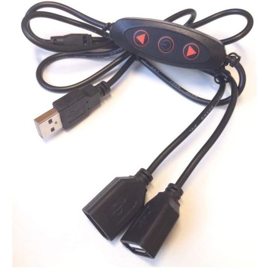 Easycargo Lot de 2 Ventilateurs USB 5 V DC avec régulateur de Vitesse 140mm 