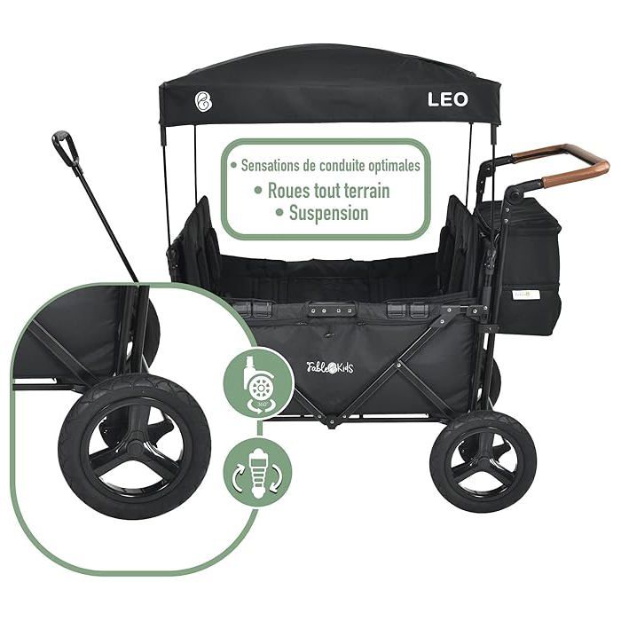 FABLEKIDS Chariot à roulettes Leo X2Lite avec Toit Chariot de Transport Pliable | Leroy Merlin FABLEKIDS Chariot à roulettes Leo X2Lite avec Toit Chariot de Transport Pliable | Leroy Merlin