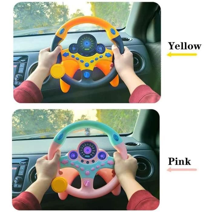 Jouet de volant de voiture suspendu pour bébé, piles réglables alimentées  par engrenage rotatif à 360 degrés 1,5 V Simulation de conduite pour siège  arrière de voiture enfant