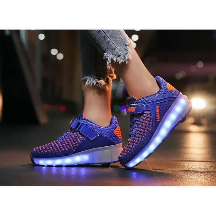 Chaussures roulettes lumineuses LED pour enfants DH Baskets