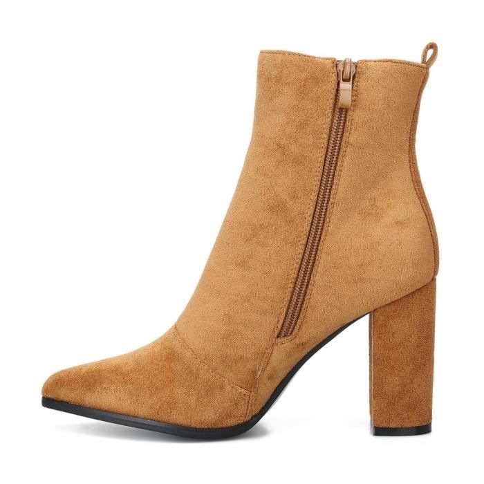 Bottines femme online daim camel