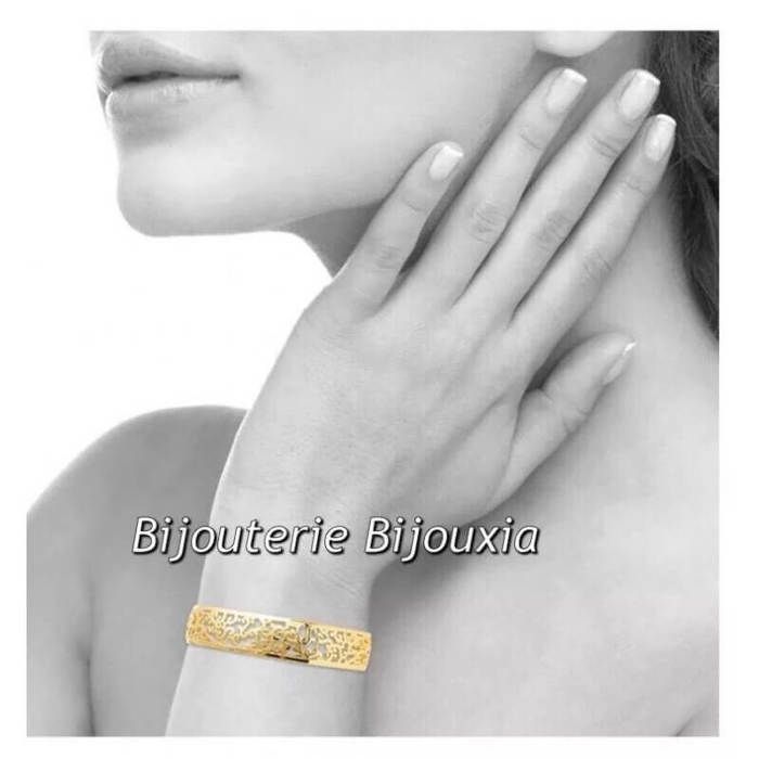 Bracelet Demi-jonc Rigide Plaquu00e9 Or 18 CARATS Rakuten