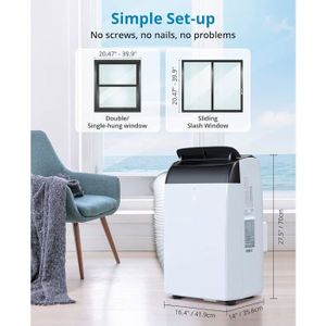 Climatiseur Mobile Sans Évacuation 12L 60W - Refroidisseur D'Air Silencieux Avec Télécommande Et Minuterie