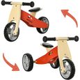 Vélo d'équilibre en Bois 2 en 1 sans pédale pour Enfants + 18 Mois Tricycle avec siège réglable 22-26 cm [307]-0