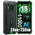 Blackview BV6200 Plus Téléphone portable Incassable 6.56" 24Go+256Go Smartphone Android 14 11000mAh(18W) NFC - Vert