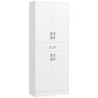 HOMCOM - Armoire de cuisine - Bois - 70.8x34x180cm - Blanc