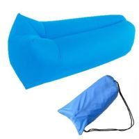 Matelas gonflable bleu - Air sofa - Plage, camping, jardin - Polyester indéchirable - 240x72