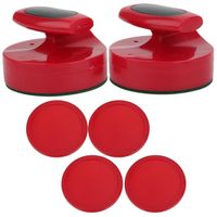 Jeu de Tables de Hockey sur Air - VGEBY - Ensemble de rondelles de hockey sur table - Blanc Rouge - Poids 185g