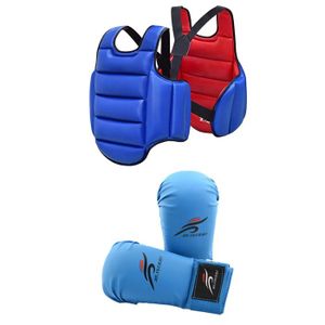 SAC DE FRAPPE Accessoires Fitness - Musculation,Protège-tibias de taekwondo et de karaté pour - Chest and Hand(Blue)-XS Height 100-130CM