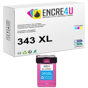 2 Cartouches D’encre Compatibles HP 343 + 338XL – Fabriqué En France – Qualitoner