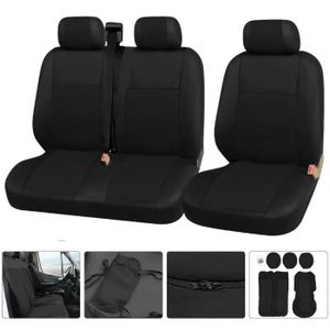 Housses en Jacquard/Simili Cuir pour PEUGEOT Expert 2016+ - 1 siège  conducteur + 1 banquette 2 places (compatible airbag)