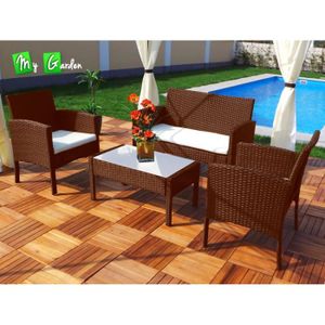Salon De Jardin Resine Tressee 4 Places Fauteuil Achat Vente