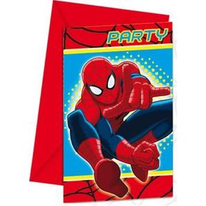 SPIDERMAN anniversaire Invitations Pack de 6 avec enveloppes