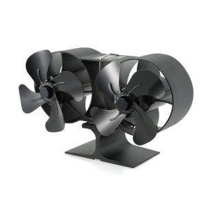 Mini ventilateur de po/êle /à bois 4 pales aliment/é par la chaleur Noir