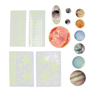 Stickers Kiflow, 840 Etoiles phosphorescentes plafond & 10 planètes  stickers muraux enfants du système solaire, cadeau éducatif
