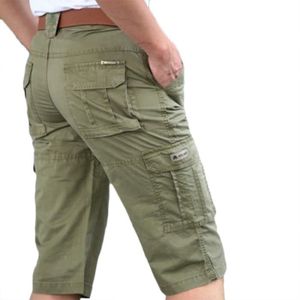 PANTACOURT Cargo pantacourt homme multi-poches de Marque shorts hommes militaires de sport décontracté-Vert clair