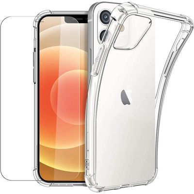 Pack Coque + Verre Trempé Pour IPhone 12 (6.1") - Noir - Little Boutik - Neuf
