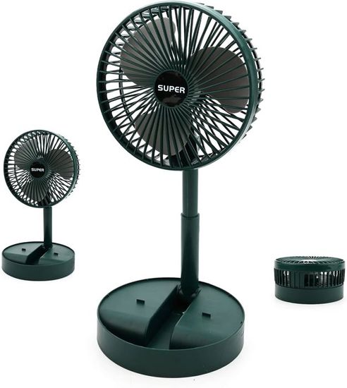 Ventilateur De Bureau Pliable Rechargeable Livoo DOM510N - 15 Cm, 4 Vitesses, Minuterie 1-8h, 11h Autonomie, USB-C, Noir