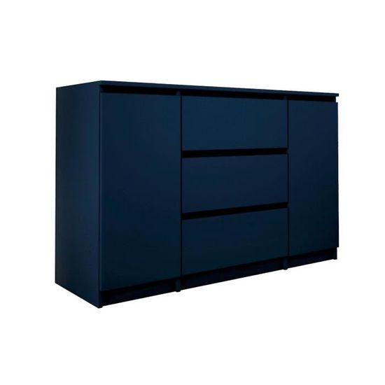 Commode met 2 deuren 3 laden B: 120 cm, H: 78 cm, D: 40 cm, kleur: BRUIN, slaapkamerkast voor volwassenen, kinderslaapkamer, dressoir woonkamer