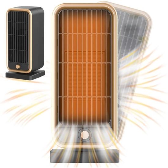 Radiateur Soufflant 500W - Chauffage D'appoint Silencieux, 2 Vitesses, Sécurité Anti-basculement