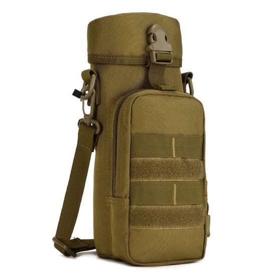 Lot De 2 Pochettes Tactiques MOLLE Pour Gourde/bouteille D'eau - Nylon 1000D - Fond Aéré - Pour Sac à Dos, Ceinture