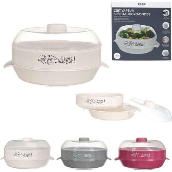 Cuit-vapeur Pour Micro-ondes En Silicone - Compartiments Séparés, Lavable Lave-vaisselle, Pour Légumes, Poisson - 8