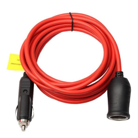 Rallonge Allume-Cigare Double Prise Avec Interrupteur - 12V/24V - 20 Cm - Pour Voiture, Bateau, Moto - Fusible 15A