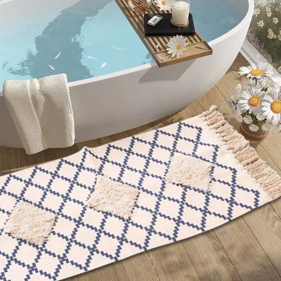 Tapis Monaco 91 X 152 Cm Bohème Chic Vanessa Rouge / Bleu - Tapis salon