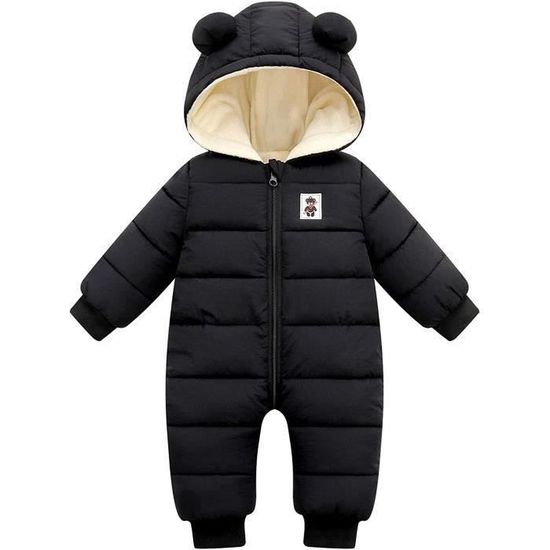 Combinaison de Neige Bébé Fille Garçon Manteau à Capuche Hiver Combi Pilote Hiver Bébé Romper Jumpsuit Outwear Bébé 6-9 Mois