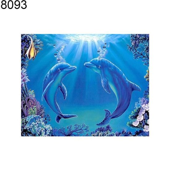 Beau Dauphin 5d Diy Diamant Broderie Peinture Murale Point De Croix Kit Decor 8093 Achat Vente Objet Decoration Murale Cdiscount