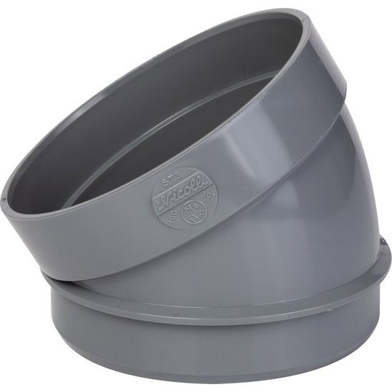 Coude PVC 125 Mm Mâle-femelle 30° – Raccord évacuation Gris NF-M1, Anti-ovalisation, Pour Changement De Direction