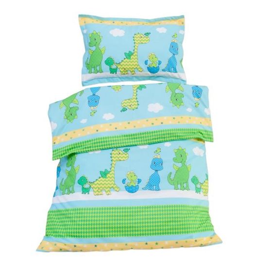 Les Dinosaures Joyeux Housse De Couette 80x1 Cm Et Taie D Oreiller 40x60 Cm Pati Chou 100 Coton Parure De Lit Pour Bebe Cdiscount Puericulture Eveil Bebe