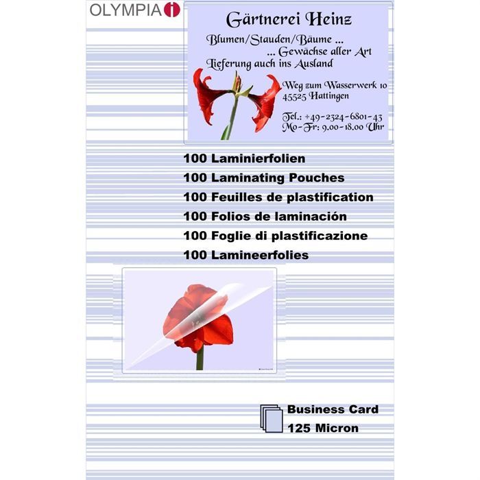 Olympia Feuilles pour plastifieuse à chaud