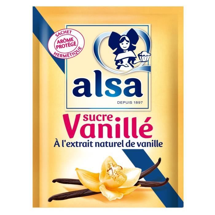 LOT DE 4 - ALSA Sucre vanillé ALSA 12 sachets de 7,5g (90g)