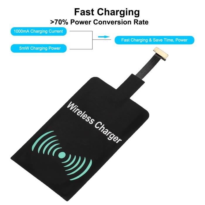 Récepteur de chargeur sans fil avec courant de charge 500-1000mA Récepteur Qi avec taux de conversion >70%